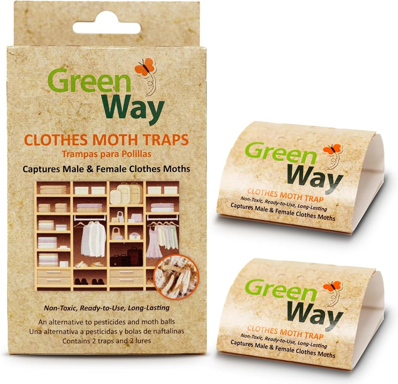 Insects Limited Greenway Clothing Moth Traps with Powerful Pheromone Lures for Effective, Odor-Free Closet Protection, Non-Toxic, Eco-Friendly & Long-Lasting Solution, 1 Packs (Includes 2 Traps & 2 Lures) - Image 1