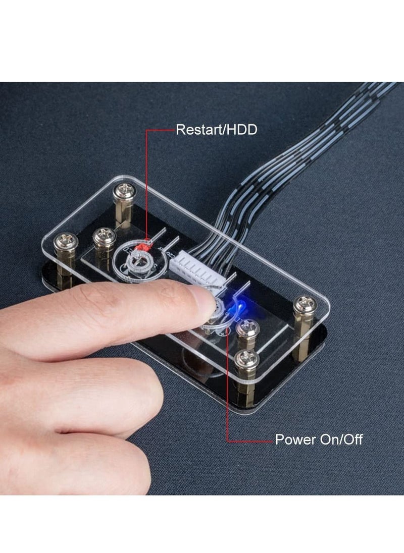 KASTWAVE - Desktop Computer Power Button PC Switch External Power Switch Power Supply Button Restart Button for PC Case Motherboard Switch On Off Power SW Cables - Image 1