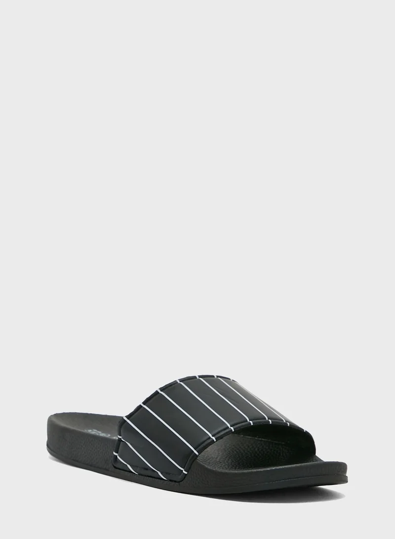 BRAVE SOUL Brave Soul For Seventy Five Stripe Print Slides