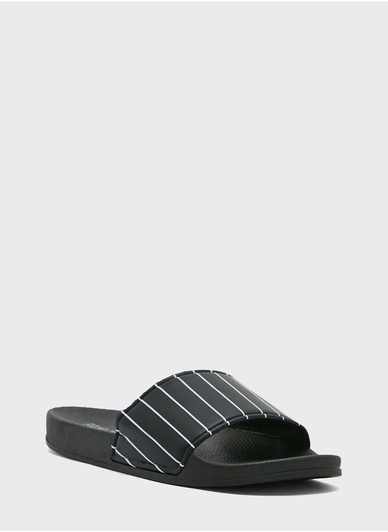 BRAVE SOUL - Brave Soul For Seventy Five Stripe Print Slides - Image 1