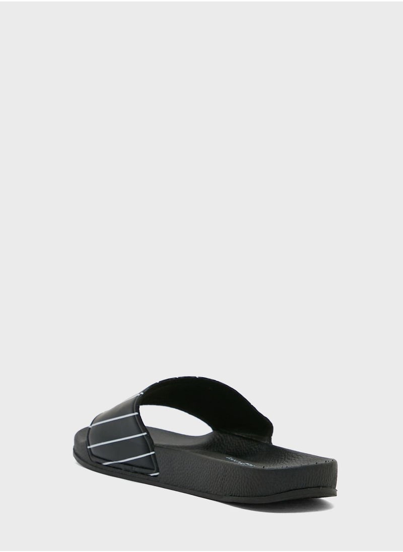 BRAVE SOUL - Brave Soul For Seventy Five Stripe Print Slides - Image 1