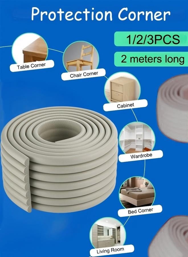 1/2/3 أجهزة كمبيوتر ركن الحماية حماة الحافة حراس إثبات الأطفال حامي ركن الجدول حامي زاوية حافة الأمان ركن سلامة الطفل مصد سلامة الأطفال حماة زاوية إثبات الطفل 2 م رمادي - Image 1