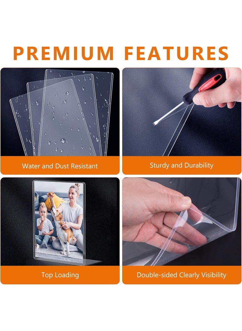 سيوسي 12Pcs Rigid Card Protectors, Top Loading Plastic Sleeves, 6x9 Inch Clear Hard Plastic Sheets for Jumbo Cards, Postcards, Photos, and Trading Cards, Acid-Free Archival Quality Photo Protectors - Image 2