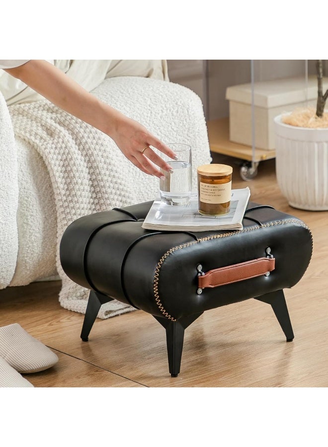 هيكسدريم مسند أقدام عثماني بأرجل معدنية، مسند أقدام من الجلد الصناعي، مقعد أحذية، مقعد للأحذية، مسند أقدام أنيق وعملي لمقاعد إضافية في غرفة المعيشة، المدخل، المكتب - Image 3