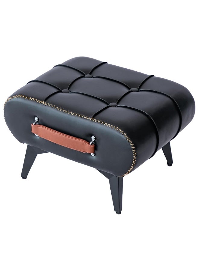 هيكسدريم مسند أقدام عثماني بأرجل معدنية، مسند أقدام من الجلد الصناعي، مقعد أحذية، مقعد للأحذية، مسند أقدام أنيق وعملي لمقاعد إضافية في غرفة المعيشة، المدخل، المكتب - Image 2