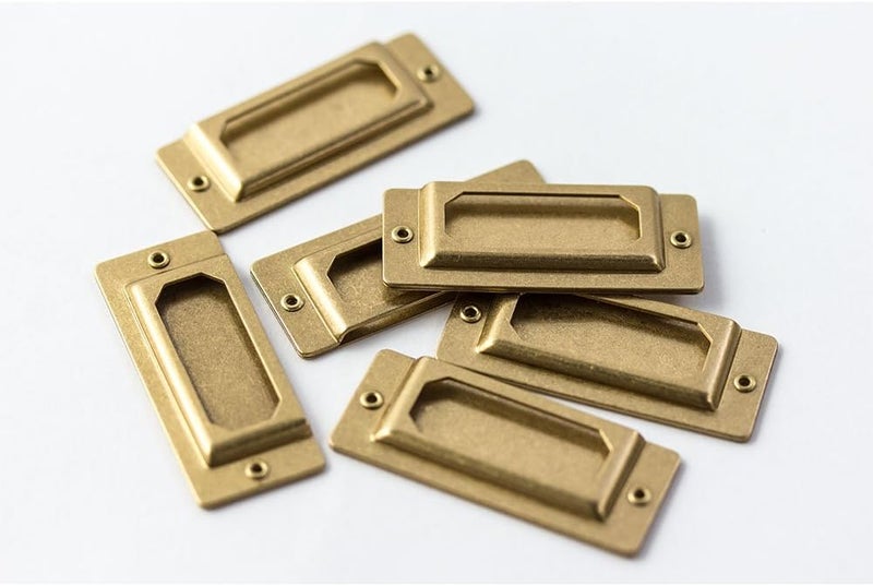 Designphil TRAVELER'S Midori Brass Label Plate - Set of 6 Decorative Label Holders - Image 4