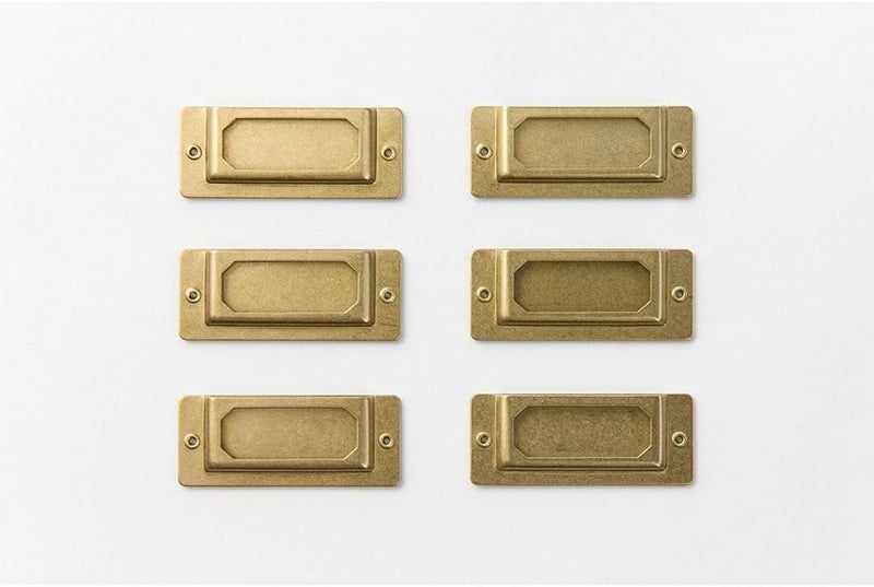 Designphil TRAVELER'S Midori Brass Label Plate - Set of 6 Decorative Label Holders - Image 3