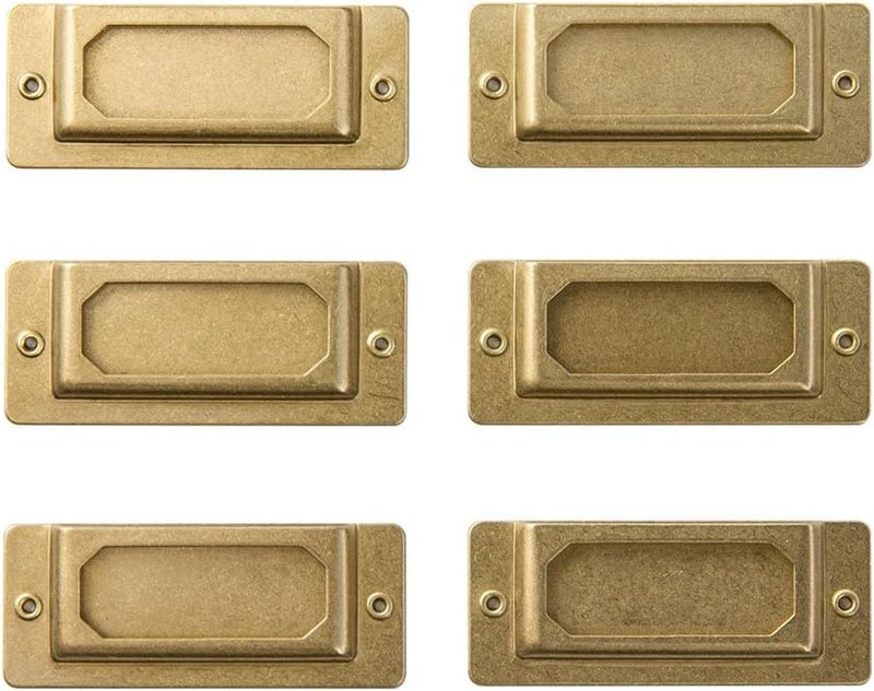 Designphil TRAVELER'S Midori Brass Label Plate - Set of 6 Decorative Label Holders - Image 1