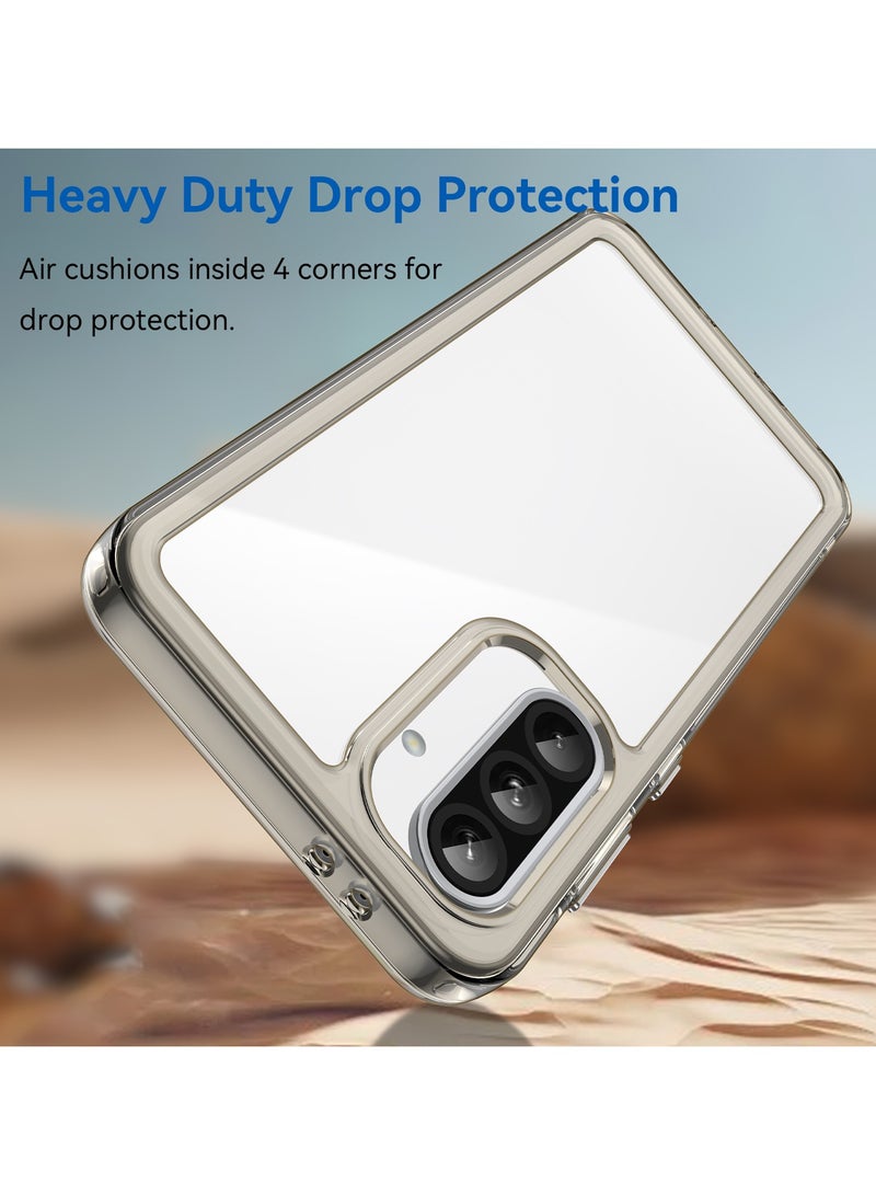 for Samsung Galaxy A56 5G Case Cover, High Quality Hard Backplane Soft Border Pure and Bright Comfortable Feel Cell Phone Protective Case for Samsung Galaxy A56 5G, Grey - Image 3
