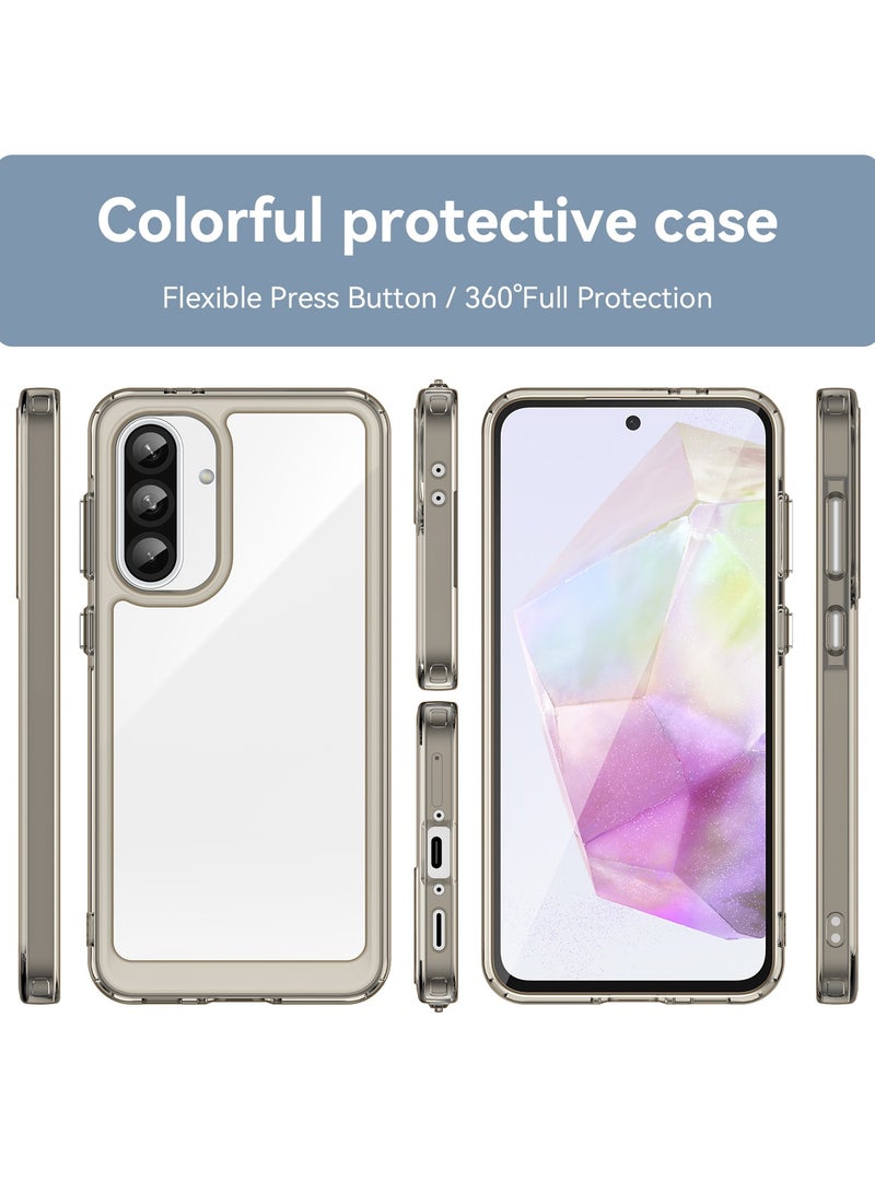 for Samsung Galaxy A56 5G Case Cover, High Quality Hard Backplane Soft Border Pure and Bright Comfortable Feel Cell Phone Protective Case for Samsung Galaxy A56 5G, Grey - Image 2