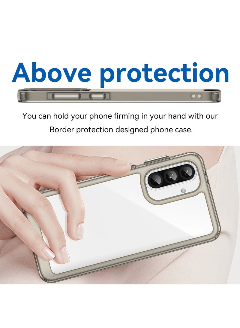 for Samsung Galaxy A56 5G Case Cover, High Quality Hard Backplane Soft Border Pure and Bright Comfortable Feel Cell Phone Protective Case for Samsung Galaxy A56 5G, Grey - Image 4