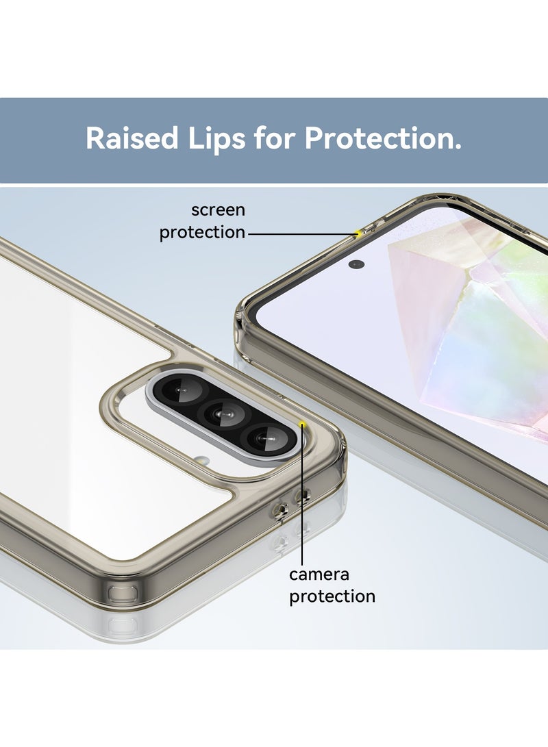 for Samsung Galaxy A56 5G Case Cover, High Quality Hard Backplane Soft Border Pure and Bright Comfortable Feel Cell Phone Protective Case for Samsung Galaxy A56 5G, Grey - Image 5