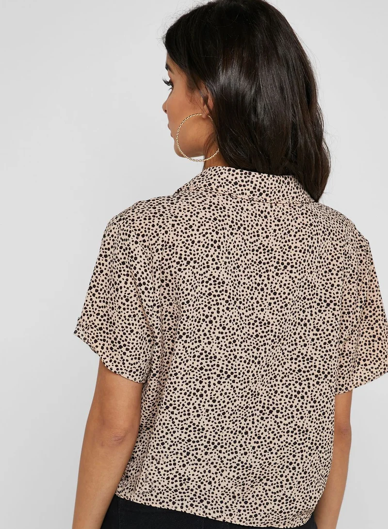 Ginger Leopard Print Tie Hem Shirt