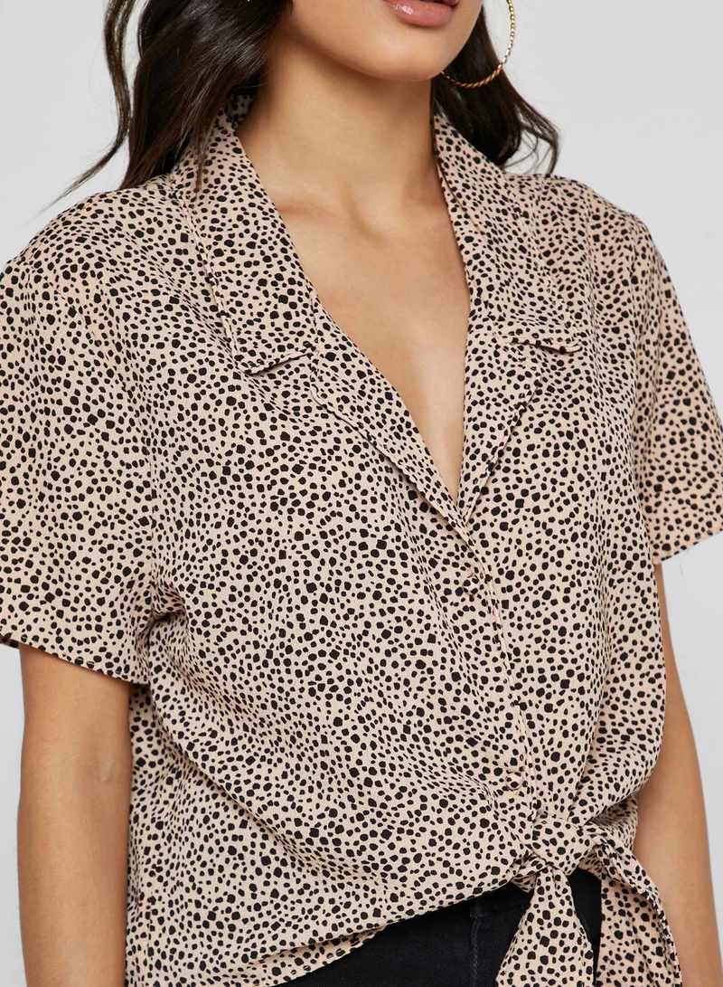 Ginger Leopard Print Tie Hem Shirt