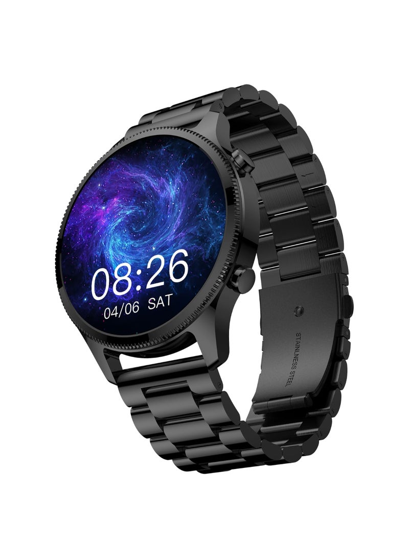 Noise Halo Plus 1.46" Super Amoled Display Elite Smart Watch, Bluetooth Calling, Stainless Steel Build, Always On Display, Upto 7 Days Battery Elite Black - Image 1