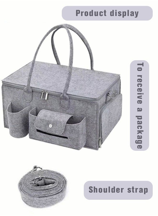 DOOKOO Baby Diaper Caddy Organizer, Portable Diapers Storage Bag with Roll Lid and Removable Dividers for Changing Table or Car, Travel-Friendly  - Image 2