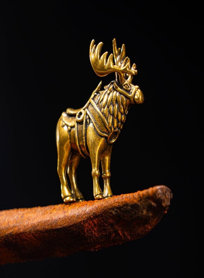 chovy تمثال غزال الرنة النحاسي العتيق الرائع من تشوفي - قطعة واحدة - ديكور فني مثالي للمنزل أو المكتب أو المقهى - مثالي لأرفف الكتب وغرف المعيشة والمكاتب - يضفي سحراً على زينة عيد الميلاد ورأس السنة الجديدة - Image 3