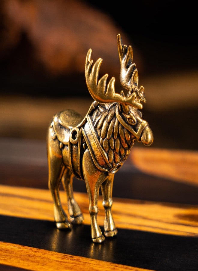 chovy تمثال غزال الرنة النحاسي العتيق الرائع من تشوفي - قطعة واحدة - ديكور فني مثالي للمنزل أو المكتب أو المقهى - مثالي لأرفف الكتب وغرف المعيشة والمكاتب - يضفي سحراً على زينة عيد الميلاد ورأس السنة الجديدة - Image 5