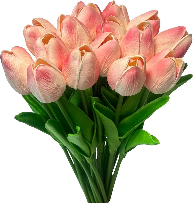 ١٥ زنبق صنعي وردي، زنابق وهمية، زنابق صناعية، أزهار، يوم الأم، عيد الفصح، يوم العشق، هدايا تزيين للمنزل والمطبخ والحفل الزفافي والمطعم، سيقان زنبق صناعية، أزهار وردية كبيرة، أزهار صناعية وردية، مصنوعة من البولي يوريثين، طول الورقة ٤.٥ سم - Image 1