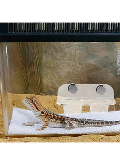 POPETPOP POPETPOP Magnetic Gecko Feeding Ledge : Double Bowl Reptile Food Dish Gecko Food Cups Reptile Water Dish for Lizard Spider Crested Gecko  - Image 2