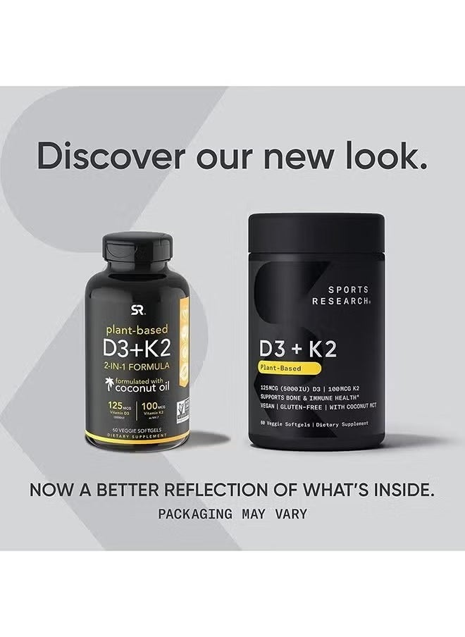 SPORTS RESEARCH Sports Research K2 + D3 Supports Bone and Immune Health 60 Veggie Softgel  - Image 3