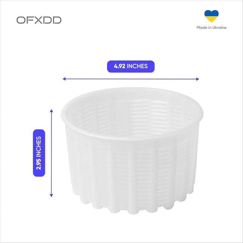 OFXDD Cheese Mold for Cheese Making - Cheese Molds 2 Pcs - Plastic Ricotta Basket 20 oz - Cheese Form Mold for Feta, Camembert, Ricotta - Image 5