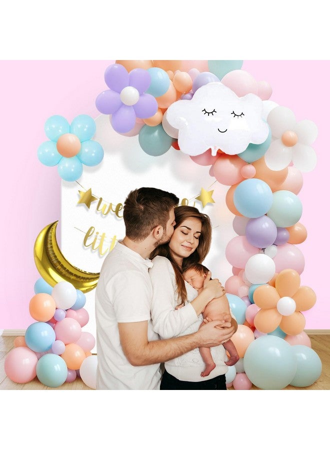 Party Propz Welcome Baby Decoration- (69Pcs) Baby Welcome Home Decoration Kit/Pastel And Foil Balloons For Welcome Home Baby Decoration/Welcome Little One Banner (Cardstock,Latex,Foil)(Multicolor) - Image 4