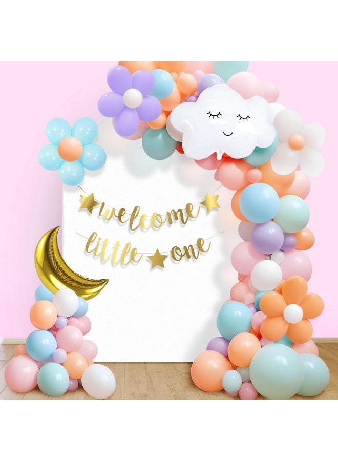 Party Propz Welcome Baby Decoration- (69Pcs) Baby Welcome Home Decoration Kit/Pastel And Foil Balloons For Welcome Home Baby Decoration/Welcome Little One Banner (Cardstock,Latex,Foil)(Multicolor) - Image 1