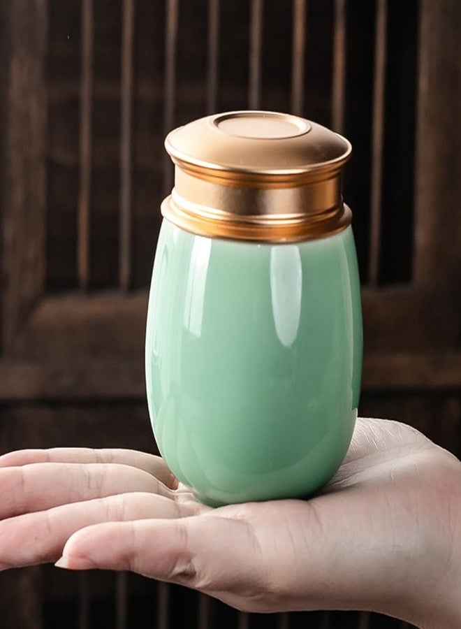 Alipis Ceramic Tea Pot 3.8 Inch Airtight Kitchen Canister for Sugar Coffee Tea Spice Storage and Organization - Image 2