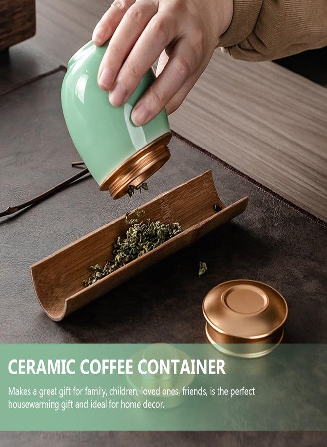Alipis Ceramic Tea Pot 3.8 Inch Airtight Kitchen Canister for Sugar Coffee Tea Spice Storage and Organization - Image 5