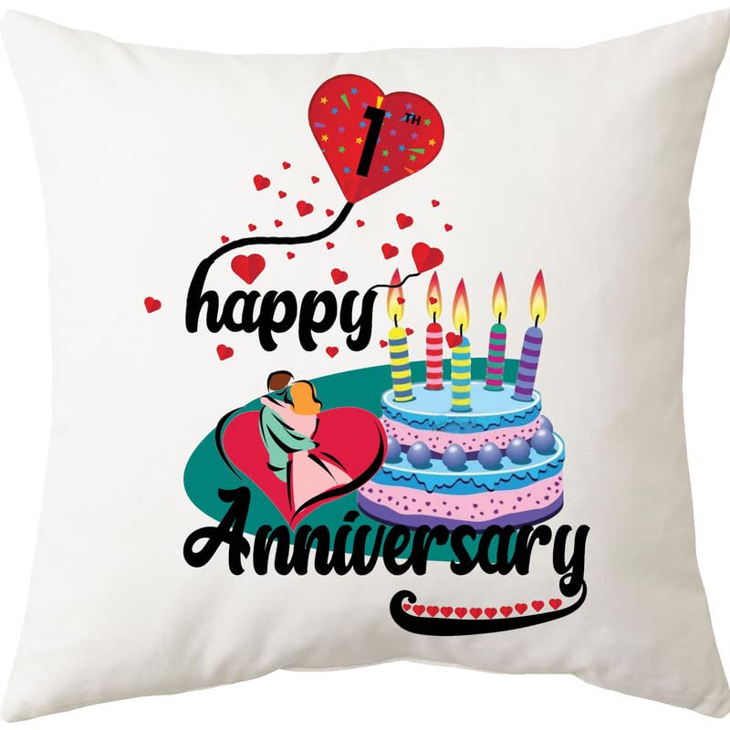 BHAWANI GIFT CREATIONS Bhawani Gift 1st Happy Anniversary Personalized CushionPillow and KeyChain Designed for Your Loved Ones for Your Girlfriend and Wife - Image 2