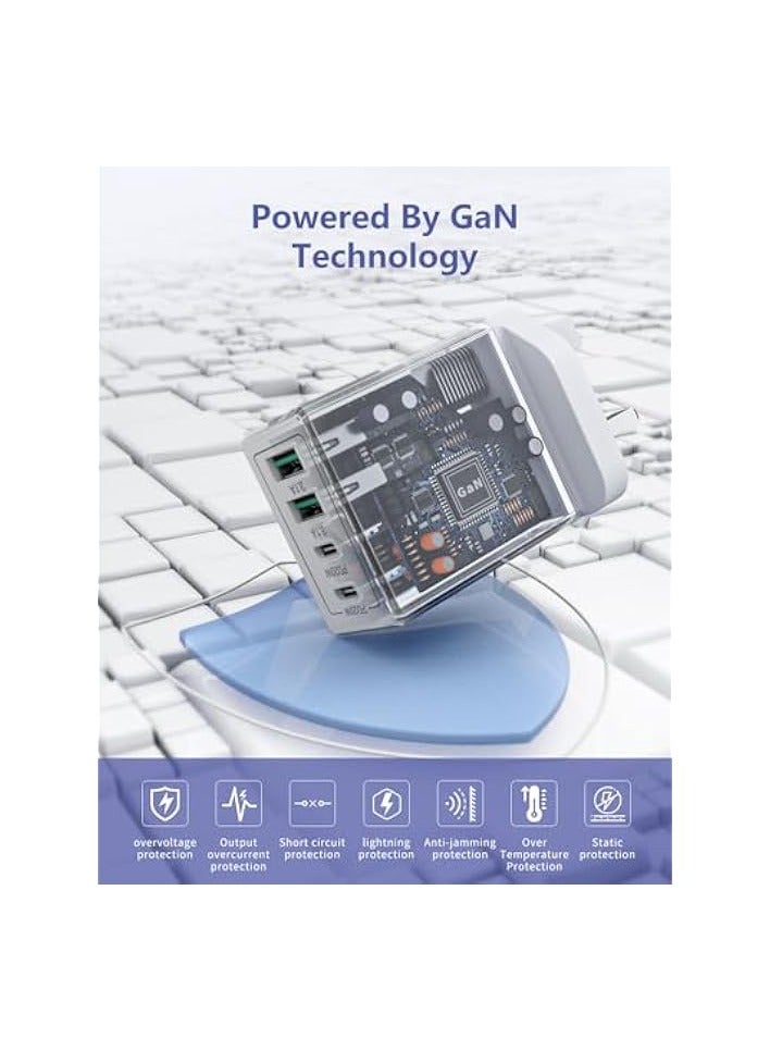 Aioneus USB C Fast Charger 40W 4 Ports Type C Charger Adapter with USB C and USB A PD 3.0 Fast Charger Adapter Multiple Charger Plug for iPhone 15 14 13 12 11 XS XR Pro Max iPad Tablet Pixel - Image 5