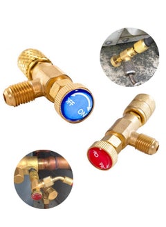 RATSAW 2 Pack Refrigerant Safety Valves for R410a and R22 Air Conditioning  Liquid Safety Valves with 1/4" Adapter for Refrigerant Filling  - Image 1
