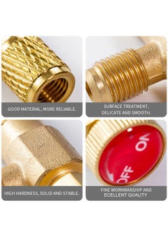 RATSAW 2 Pack Refrigerant Safety Valves for R410a and R22 Air Conditioning  Liquid Safety Valves with 1/4" Adapter for Refrigerant Filling  - Image 3