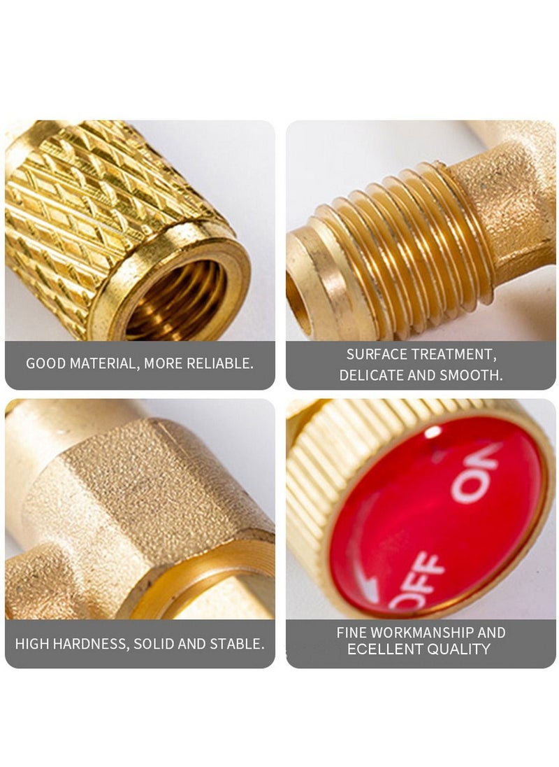 RATSAW 2 Pack Refrigerant Safety Valves for R410a and R22 Air Conditioning  Liquid Safety Valves with 1/4" Adapter for Refrigerant Filling  - Image 3