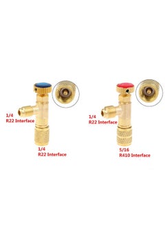 RATSAW 2 Pack Refrigerant Safety Valves for R410a and R22 Air Conditioning  Liquid Safety Valves with 1/4" Adapter for Refrigerant Filling  - Image 4