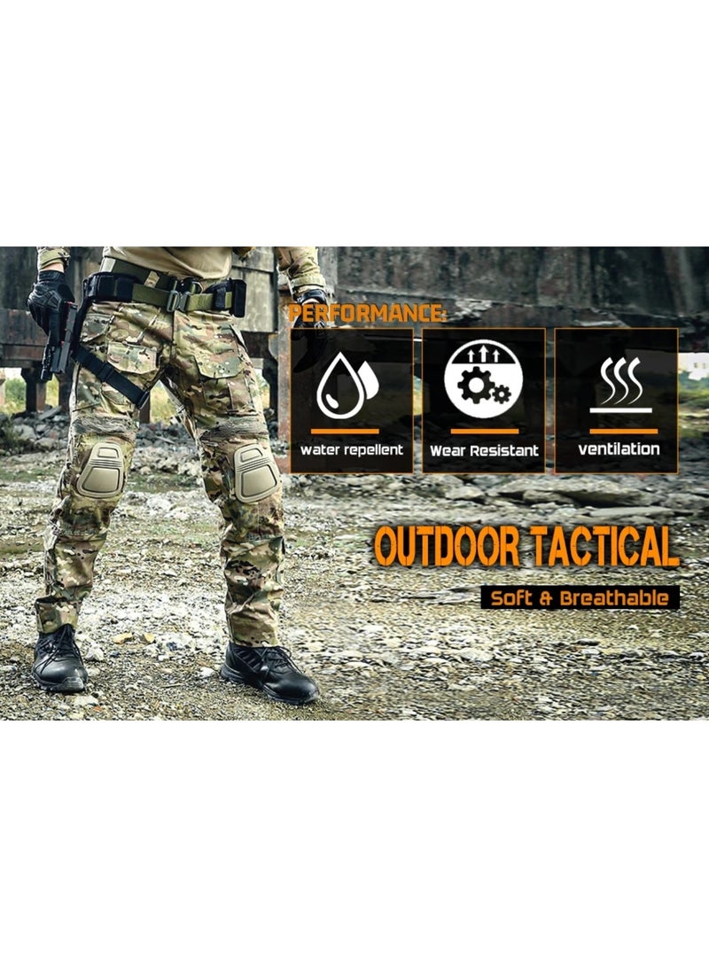 AROAQ Military Tactical Knee Pads Elbow Pad Set Airsoft Protective Elbow Pads Combat Paintball Sports Safety Protective Gear 4 Pieces/Set - Image 2