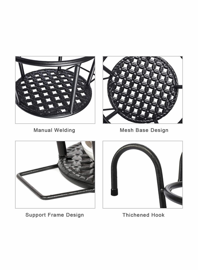 SYOSI Hanging Rail Planter Baskets,7 Inch Metal Gardening Wrought Iron Hanging Flower Baskets for Patio Garden, Balcony, Living Room, Bedroom 3 Pack - Image 3