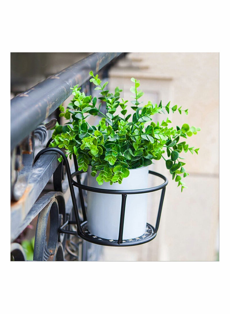SYOSI Hanging Rail Planter Baskets,7 Inch Metal Gardening Wrought Iron Hanging Flower Baskets for Patio Garden, Balcony, Living Room, Bedroom 3 Pack - Image 5