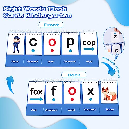 Coosilion CVC Word GamesPhonics Games Sight Words Flash Cards Kindergarten Preschool Kindergarten 1st 2nd Grade Classroom Must Haves Speech Therapy Toys for Toddler Special Education Toys Spelling Games - Image 5