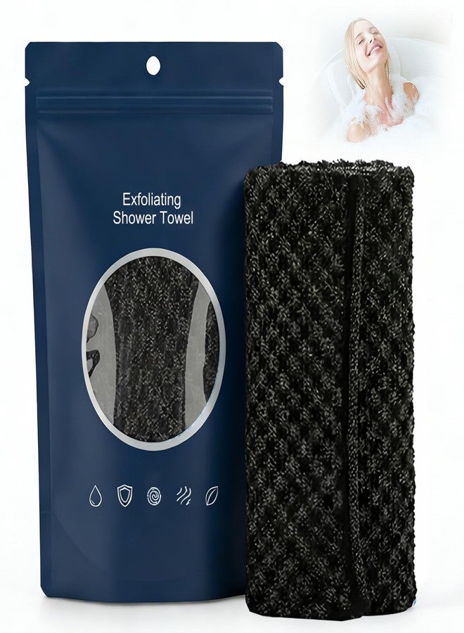 BSpecter Alorin Towel, Alorin's Exfoliating Shower Towel, Exfoliating Skin Bath Towel, Premium Scrub Wash Cloth for Body Face, Exfoliating Washcloth for Men and Woman (Black) - Image 1