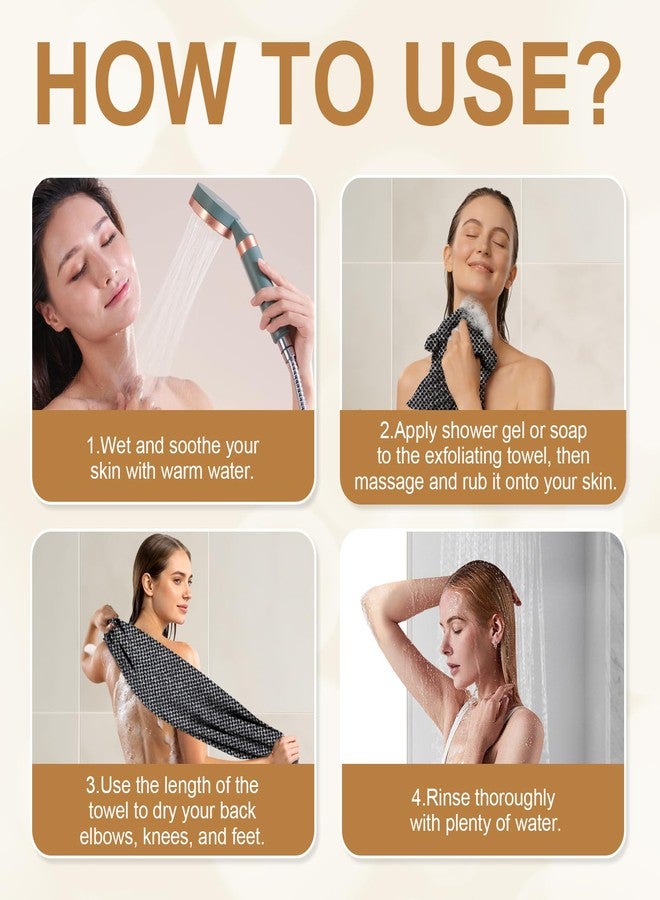 BSpecter Alorin Towel, Alorin's Exfoliating Shower Towel, Exfoliating Skin Bath Towel, Premium Scrub Wash Cloth for Body Face, Exfoliating Washcloth for Men and Woman (Black) - Image 5