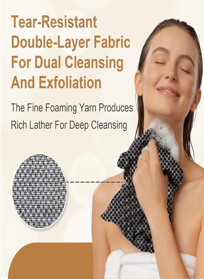 BSpecter Alorin Towel, Alorin's Exfoliating Shower Towel, Exfoliating Skin Bath Towel, Premium Scrub Wash Cloth for Body Face, Exfoliating Washcloth for Men and Woman (Black) - Image 4