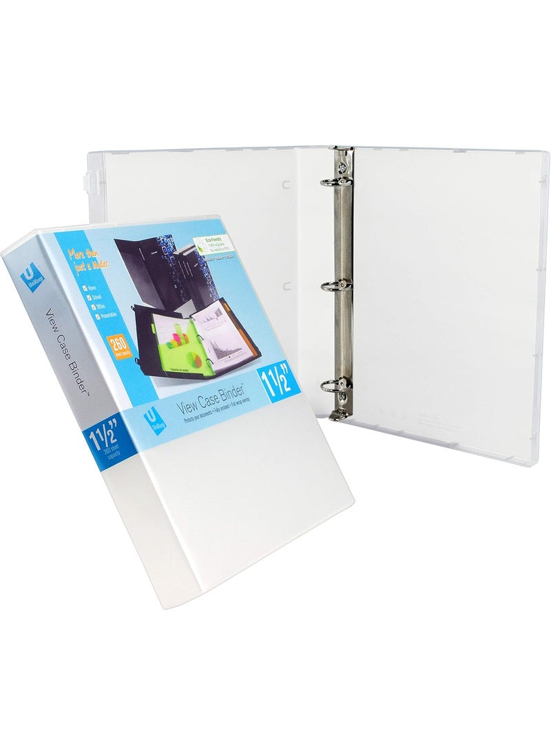 UniKeep Unikeep 3 Ring Binder  Clear  Case View Binder  15 Inch Spine  Metal Rings  with Clear Outer Overlay  3 Pack of Binders  - Image 1