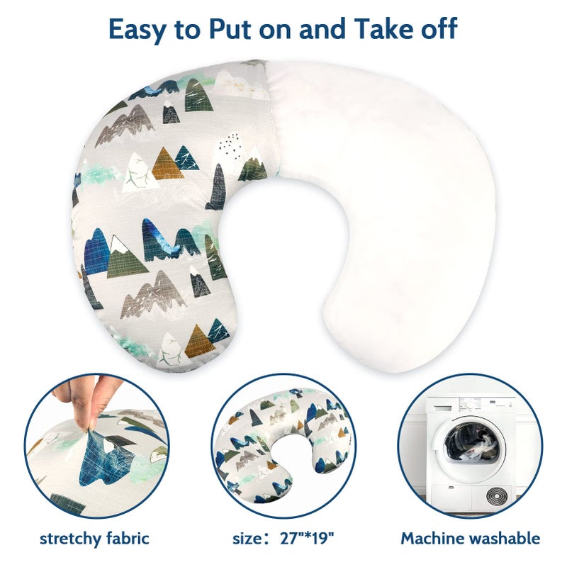 TANOFAR Nursing Pillow Cover, Neutral Breastfeeding Pillow Slipcover for Baby Boys & Girls, Ultra Soft Comfortable Newborn Nursing Pillow Case, Breathable & Washable, Adventure Mountain - Image 4