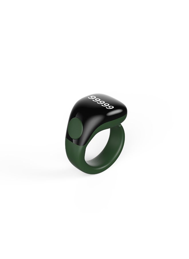 IFAYRID Smart Ring Tasbeeh Counter for Muslims, Digital Prayer Counter Ring with OLED Display, Bluetooth Prayer Reminder, Adjustable Finger Counter, Magnetic Type-C Rechargeable Tasbih Ring(Green)
