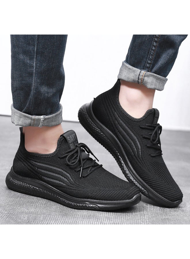 Kitchen Non-slip Shoes Men's Work Shoes Chef Casual Breathable Men's Pure Black Work Shoes Large Size Men's Shoes Summer