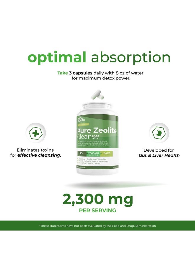 Generic 2300 MG Pure Zeolite Cleanse - Ultra-Fine Clinoptilolite Zeolite Detox, Activated Charcoal & Bentonite Clay - Maximum Absorption Formula with Fulvic Acid, Milk Thistle & Chlorella - Full Body Cleanse  - Image 3
