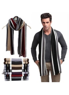 Generic Winter Cashmere Striped Men's Scarf  - Image 2