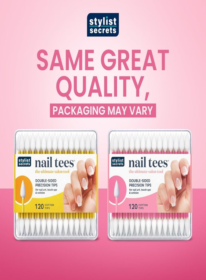 Fran Wilson NAIL TEES COTTON TIPS 120 Count (12 PACK) - The Ultimate Nail Tool, Multi-Purpose Double-sided Swabs with Pointed Ends for Precise Touch-ups and the Perfect At-Home Manicure & Pedicure - Image 2